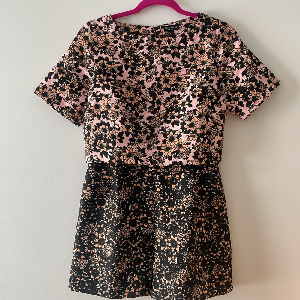 Floral Black and Pink Romper